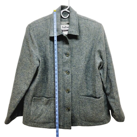 Rafael Wool/Lambswool blend Coat Blazer Jacket Women's Size 14 Green Button-Up - Picture 3 of 10
